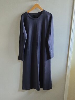 Blue Long Sleeved COS Cotton Midi Dress Size Large